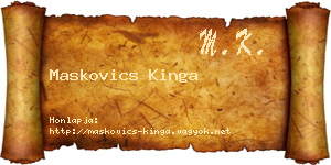 Maskovics Kinga névjegykártya